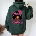 Aries Queen Birthday Afro Natural Hair Girl Black Women Women Oversized Hoodie Back Print Forest
