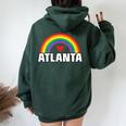 Atlanta Gay Pride Month Festival 2019 Rainbow Heart Women Oversized Hoodie Back Print Forest