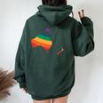 Australia Gay Pride Rainbow Lgbt Colors Flag Women Oversized Hoodie Back Print Forest