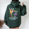 Autism Awareness Acceptance Giraffe Its Ok To Be Different Women Oversized Hoodie Back Print Forest