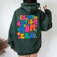 Autism Mom Autism Awareness In My Autism Mom Era Women Oversized Hoodie Back Print Forest