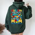 Autism Mom Doesn't Come With A Manual Autism Awarenes Women Oversized Hoodie Back Print Forest