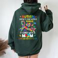 Autism Mom Doesn't Come With A Manual Autism Awareness Women Women Oversized Hoodie Back Print Forest