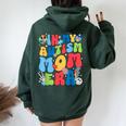 In My Autism Mom Era Autism Awareness Support Puzzle Groovy Women Oversized Hoodie Back Print Forest