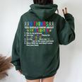 Autistic Daughter Autism Awareness Support Mom Dad Parents Women Oversized Hoodie Back Print Forest
