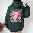 Axolotl Just A Girl Who Loves Axolotls Women Oversized Hoodie Back Print Forest