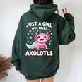 Axolotl Kawaii Just A Girl Who Loves Axolotls Women Oversized Hoodie Back Print Forest