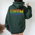 Bachelor Party Gay Pride Rainbow Groom Women Oversized Hoodie Back Print Forest