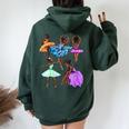 Ballerina Black African American Dancing Ballet Dance Women Oversized Hoodie Back Print Forest