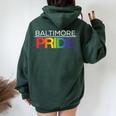 Baltimore Pride Lgbtq Rainbow Women Oversized Hoodie Back Print Forest