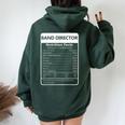 Band Director Nutrition Facts Sarcastic Graphic Women Oversized Hoodie Back Print Forest