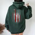 Baseball Usa Flag American Flag Vintage Women Oversized Hoodie Back Print Forest