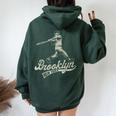 Baseball Vintage Style Brooklyn For & Women Women Oversized Hoodie Back Print Forest