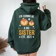 I Become A Big Sister 2022 Lion Women Oversized Hoodie Back Print Forest