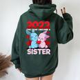 Becoming A Sister 2022 Bunny Baby Sibling Announcement Women Oversized Hoodie Back Print Forest