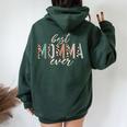 Best Momma Ever Leopard Print Mother's Day Women Oversized Hoodie Back Print Forest