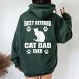 Best Retired Cat Dad Ever Cat Lover Retirement Women Oversized Hoodie Back Print Forest