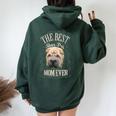 Best Shar-Pei Mom Ever Chinese Shar Pei Dog Vintage Women Oversized Hoodie Back Print Forest