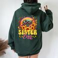Best Sister Ever Sunflowers Colourful Rainbow Mother's Day Women Oversized Hoodie Back Print Forest