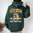 Bichon I’M A Simple Old Man I’M Grumpy&I Like Beer&Dogs Fun Women Oversized Hoodie Back Print Forest