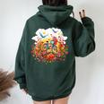 Bicycle Through A Field Of Flowers Idea Creative Inspiration Women Oversized Hoodie Back Print Forest