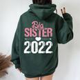 Big Sister 2022 First Baby Becoming Big Sister Women Oversized Hoodie Back Print Forest