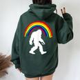 Bigfoot Graffiti Rainbow Sasquatch Tagger Women Oversized Hoodie Back Print Forest