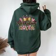 Birthday Queen Leopard It's My Birthday Girls Matching Women Oversized Hoodie Back Print Forest