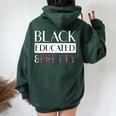 Black Educated And Pretty Kente Pattern West African Style Women Oversized Hoodie Back Print Forest