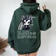 Black Is My Happy Color Goth Girl Emo Gothic Unicorn Women Oversized Hoodie Back Print Forest