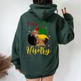 I Am Black History Black History Month African Girls Women Oversized Hoodie Back Print Forest