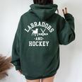 Black Yellow Chocolate Labs And Hockey Labrador Lab Mom Dad Women Oversized Hoodie Back Print Forest