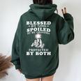Blessed By God Spoiled By My Grandma Protected By Both Women Oversized Hoodie Back Print Forest
