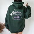 Bloom Where You Are Planted Dandelion Purple Up Military Kid Women Oversized Hoodie Back Print Forest