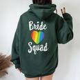 Bride Squad Lgbt Wedding Bachelorette Lesbian Pride Women Women Oversized Hoodie Back Print Forest