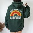 Bring On The Sunshine Vintage Rainbow Retro Sunshine Women Oversized Hoodie Back Print Forest