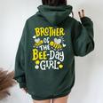 Brother Of The Bee-Day Girl Birthday Party Matching Family Women Oversized Hoodie Back Print Forest