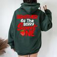 Brother Berry Sweet One Birthday Girl Strawberry Family Women Oversized Hoodie Back Print Forest