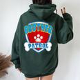 Brother Of The Birthday Boy Girl Dog Paw Family Matching Women Oversized Hoodie Back Print Forest