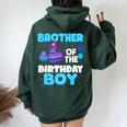 Brother Of The Birthday Boy Llama Family Party Decorations Women Oversized Hoodie Back Print Forest