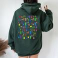 Bugs Adorable Graphic Crawling With Bugs Rainbow Colors Women Oversized Hoodie Back Print Forest