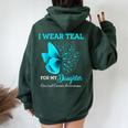 Butterfly For My Daughter Support Cervical Cancer Awareness Women Oversized Hoodie Back Print Forest