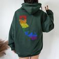 California Lgbtq Gay Lesbian Pride Rainbow Flag Women Oversized Hoodie Back Print Forest