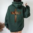 I Can't But I Know A Guy Christian Cross Faith Religious Women Oversized Hoodie Back Print Forest