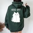 Cat Themed For Meow Cat Hiss Off Women Oversized Hoodie Back Print Forest