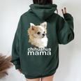 Chihuahua Mama Chihuahua Long Haired Mom Mommy Chiwawa Dog Women Oversized Hoodie Back Print Forest