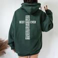 Christian Best Dad Ever Religious Blessed Daddy Fathers Day Women Oversized Hoodie Back Print Forest