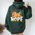 Christmas Chow Chow Nope Lazy Dog Boys Girls Clothing Women Oversized Hoodie Back Print Forest