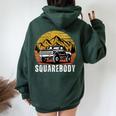 Classic Squarebody Pickup Truck Lowered Vintage Automobiles Women Oversized Hoodie Back Print Forest
