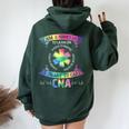 Cna Squad Appreciation Day Tie Dye For For Work Women Oversized Hoodie Back Print Forest
